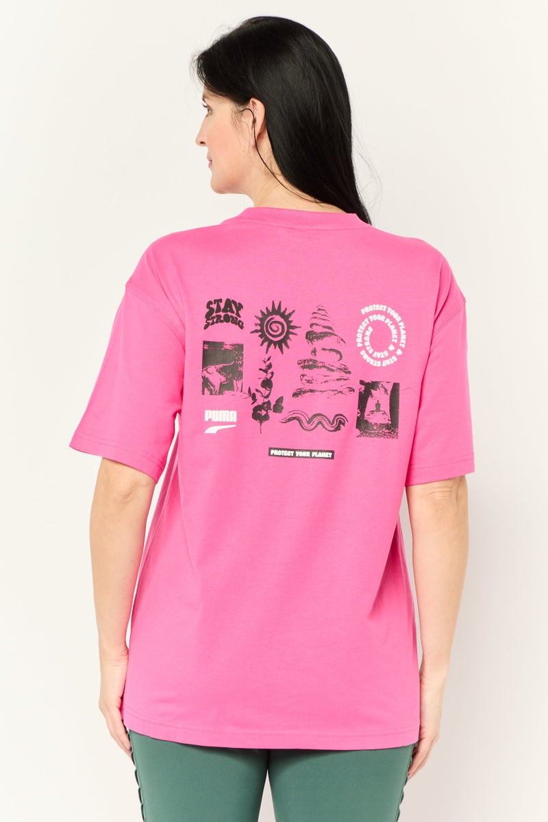 PUMA Women Sportswear Fit Short Sleeve Outdoor Top, Pink - Image 4