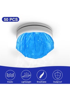 SAVITA 50pcs Cover, Reusable Plastic Dust Covers Elastic Thickened Cover Cap for Home Kitchen Cooking Baking (Blue) 