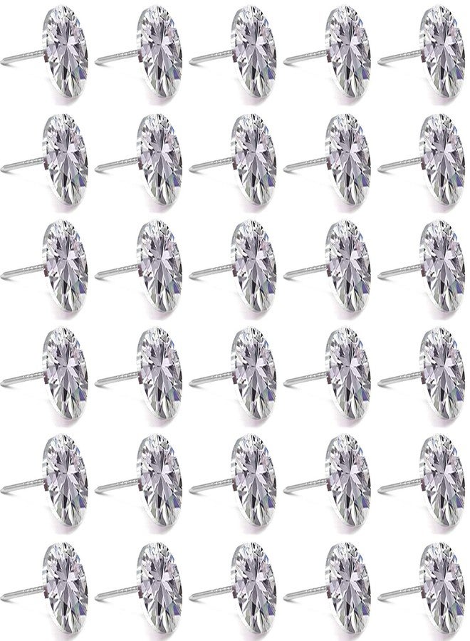 Together-life 30 Pieces Rhinestone Crystal Buttons Diamond Crystal Upholstery Nails Tacks Sofa Bed Headboard Sew Buttons Decorative Push Pins for Sewing Wall DIY Crafts Decoration - Image 1