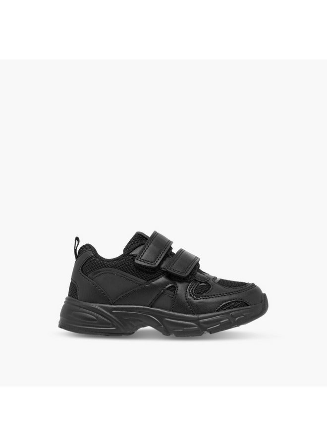 JUNIORS Boys Panelled School Shoes with Hook and Loop Closure  - Image 3