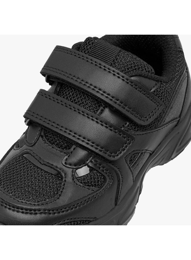 JUNIORS Boys Panelled School Shoes with Hook and Loop Closure  - Image 4