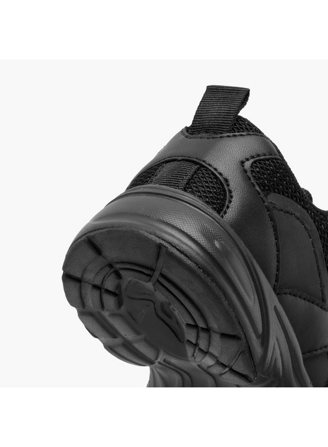 JUNIORS Boys Panelled School Shoes with Hook and Loop Closure  - Image 5