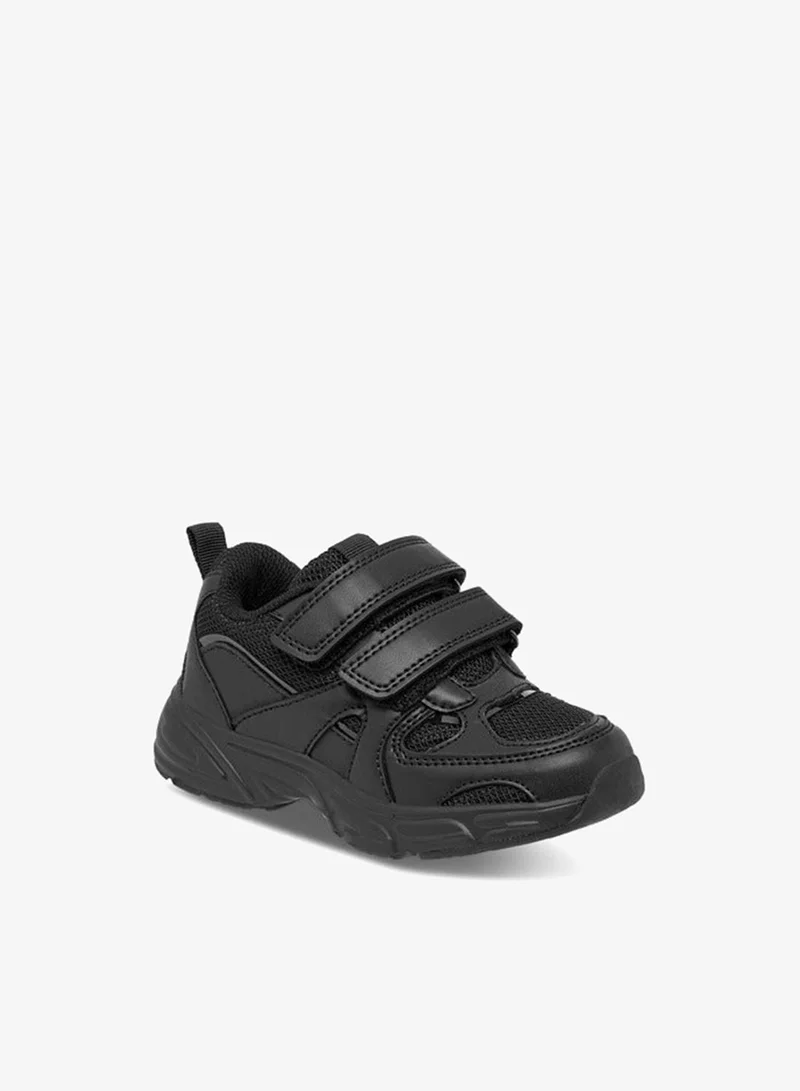 JUNIORS Boys Panelled School Shoes with Hook and Loop Closure
