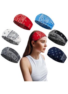 Styla Hair Solid Headband For All Hair Types 6 Pack Wide Headbands For Women In Soft Stretch Fabric For All Day Wear Trendy & Stylish Headbands For Women'S Hair (Bandana)  - Image 1