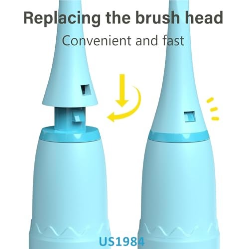 US1984 Sonic Electric Toothbrush for Kids with 4 Modes, 3 Brush Heads & Rechargeable Battery, Ultra Soft Nylon Bristles, IPX7 Waterproof, Electric Power Tooth brush (Blue & Purple - Image 5