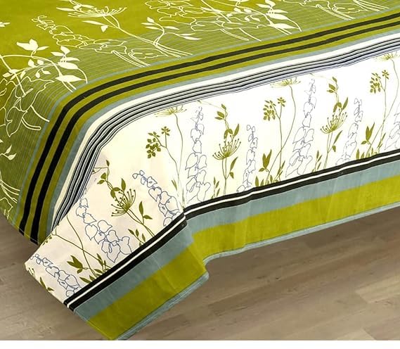 VIVAN Textiles Microfiber Double Bedsheet with 2 Pillow Covers Breathable Wrinkle Free and Soft Touch Floral Printed 85x90 Inches Dark Green  - Image 4