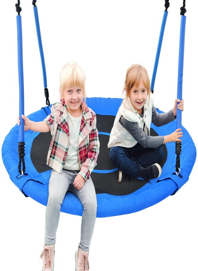 Trekassy 700lbs 40" Round Tree Swing with Handles for Kids Adults 900D Oxford Waterproof 2pcs Tree Hanging Straps Blue - Image 1