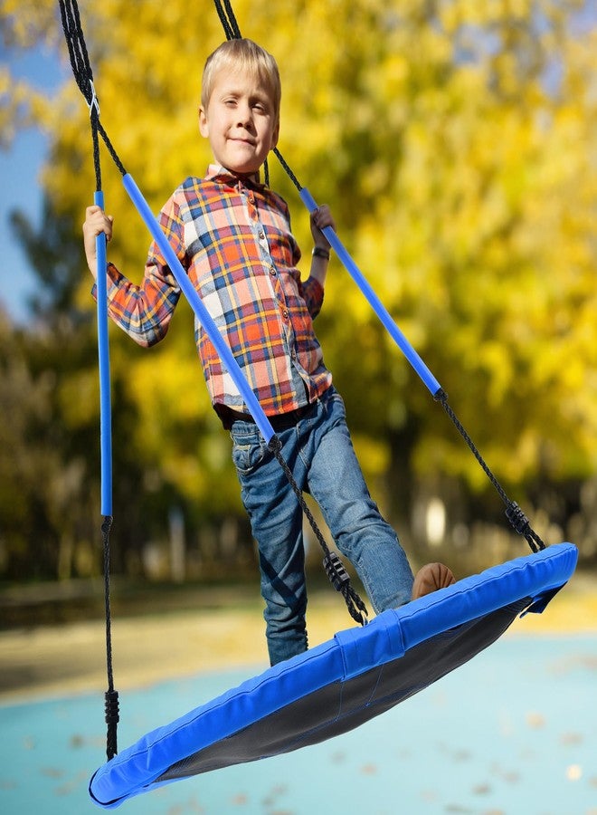 Trekassy 700lbs 40" Round Tree Swing with Handles for Kids Adults 900D Oxford Waterproof 2pcs Tree Hanging Straps Blue - Image 5