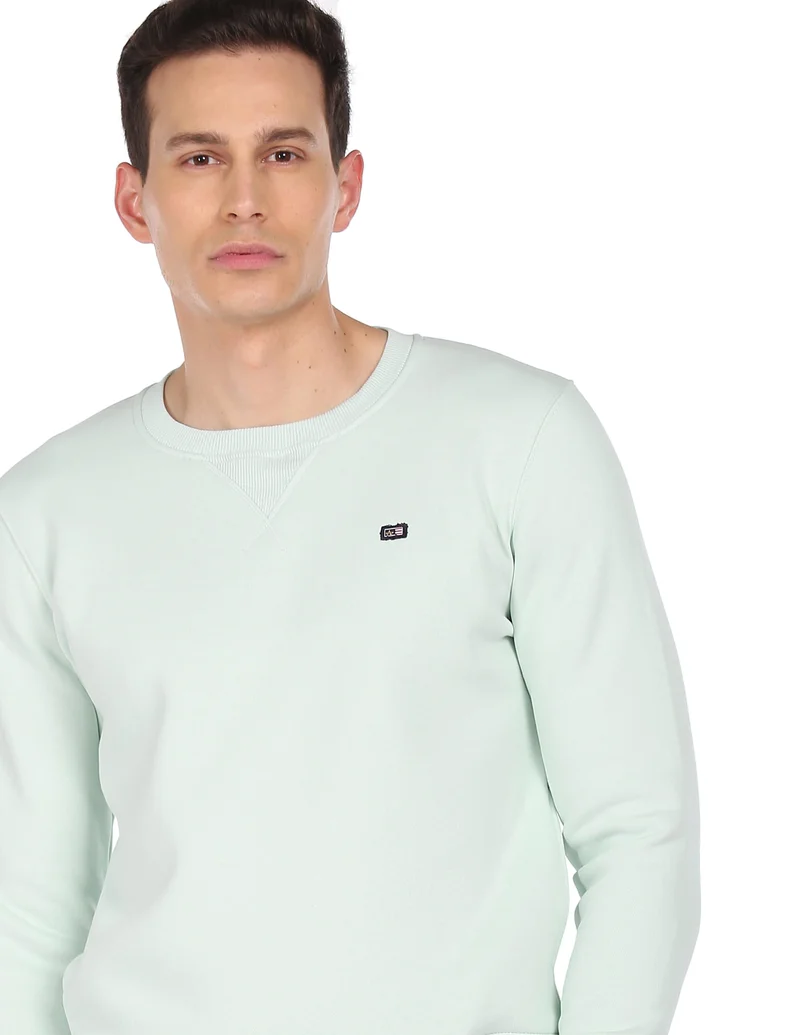 Solid Crew Neck Sweat Shirt