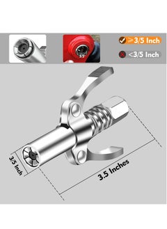 Excefore Grease Gun Coupler, Double Handle Quick Lock Release Grease Tips with 6 Thickened Jaws, 12000 PSI High Pressure Grease Fittings, Compatible with All Grease Guns 1/8" NPT Fittings  - Image 4