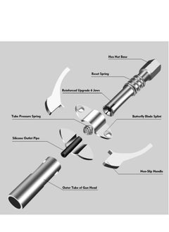Excefore Grease Gun Coupler, Double Handle Quick Lock Release Grease Tips with 6 Thickened Jaws, 12000 PSI High Pressure Grease Fittings, Compatible with All Grease Guns 1/8" NPT Fittings  - Image 3