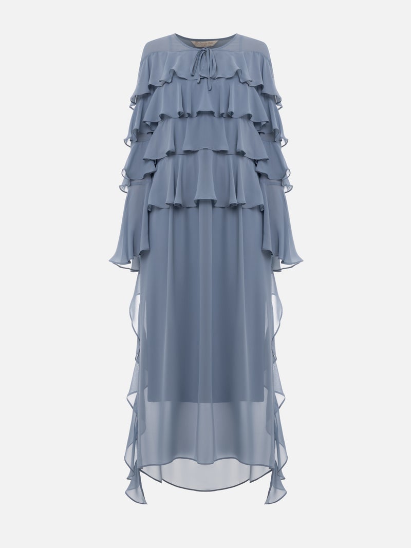 Lichi Airy maxi dress with ruffles on the bodice and matching ties - Image 2