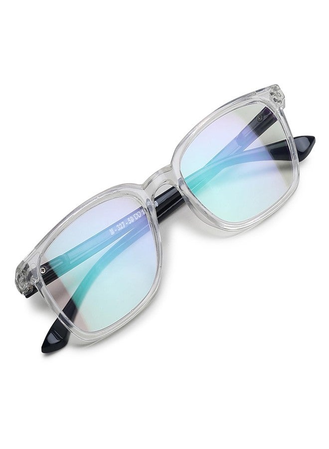 CRIBA Transparent Square Reading Glass Computer Blue Cut Power +0.50+0.75+1.00+1.25+1.50+1.75+2.00+2.25+2.50+2.75+3.00 for Eye Protection from Laptop/Mobile Screen for Men & Women - C (+3.00) - Image 4
