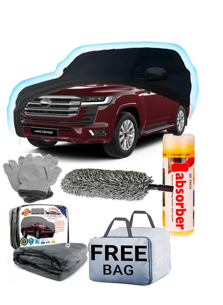 Premium Toyota Land Cruiser Car Cover Kit with Cleaning Accessories - Waterproof & Dustproof