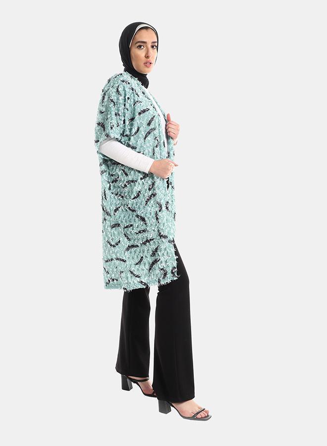 kady Jamila Women Eyelash Open Neckline Long ,aqua-3XL-4XL - Image 2