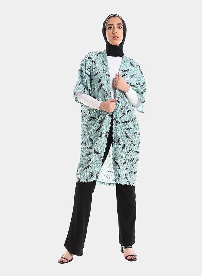 kady Jamila Women Eyelash Open Neckline Long ,aqua-3XL-4XL - Image 1