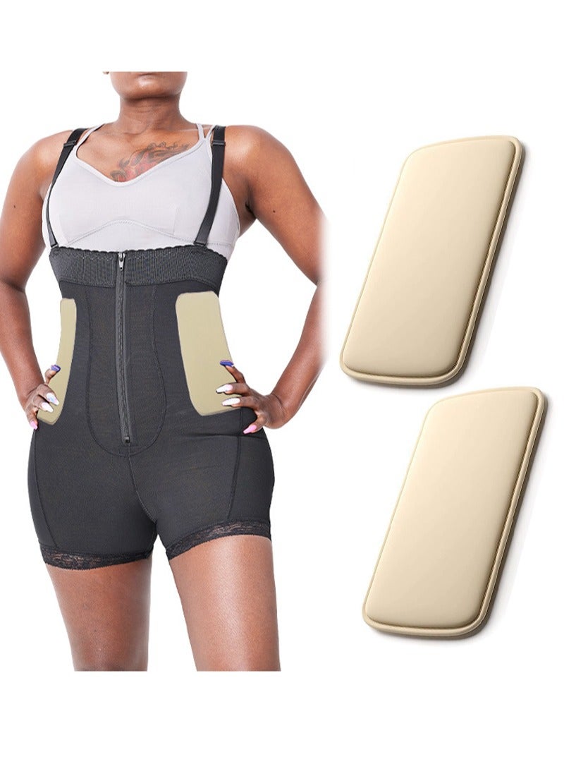 واقيات جانبية من رغوة الليبو للنساء - صفائح إسفنجية لما بعد الجراحة، لوحان للاستخدام مع ملابس ما بعد جراحة شفط الدهون، تُستخدم بعد شفط الدهون، لشد الخصر وكوسائد على شكل حرف C لاستعادة شكل الخصر، ضغط - Image 1