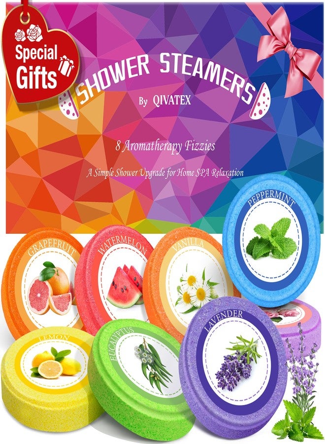 Qivatex Shower Steamers Aromatherapy, Easter Basket Stuffers, Birthday Gifts for Women Teen Girls Wife Mom, Natural Essential Oil SPA Self Care Relaxation Shower Bombs (8 Pack) - Image 1