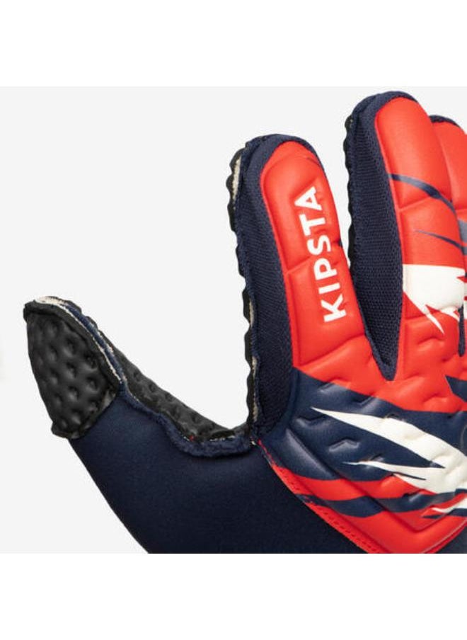KIPSTA Kids' Football Goalkeeper Gloves F100 Superesist - Red/Blue  - Image 2