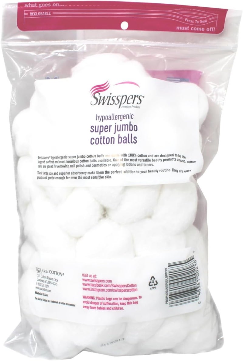 Swisspers Super Jumbo Cotton Balls 70 ea (Pack of 10)10 - Image 2