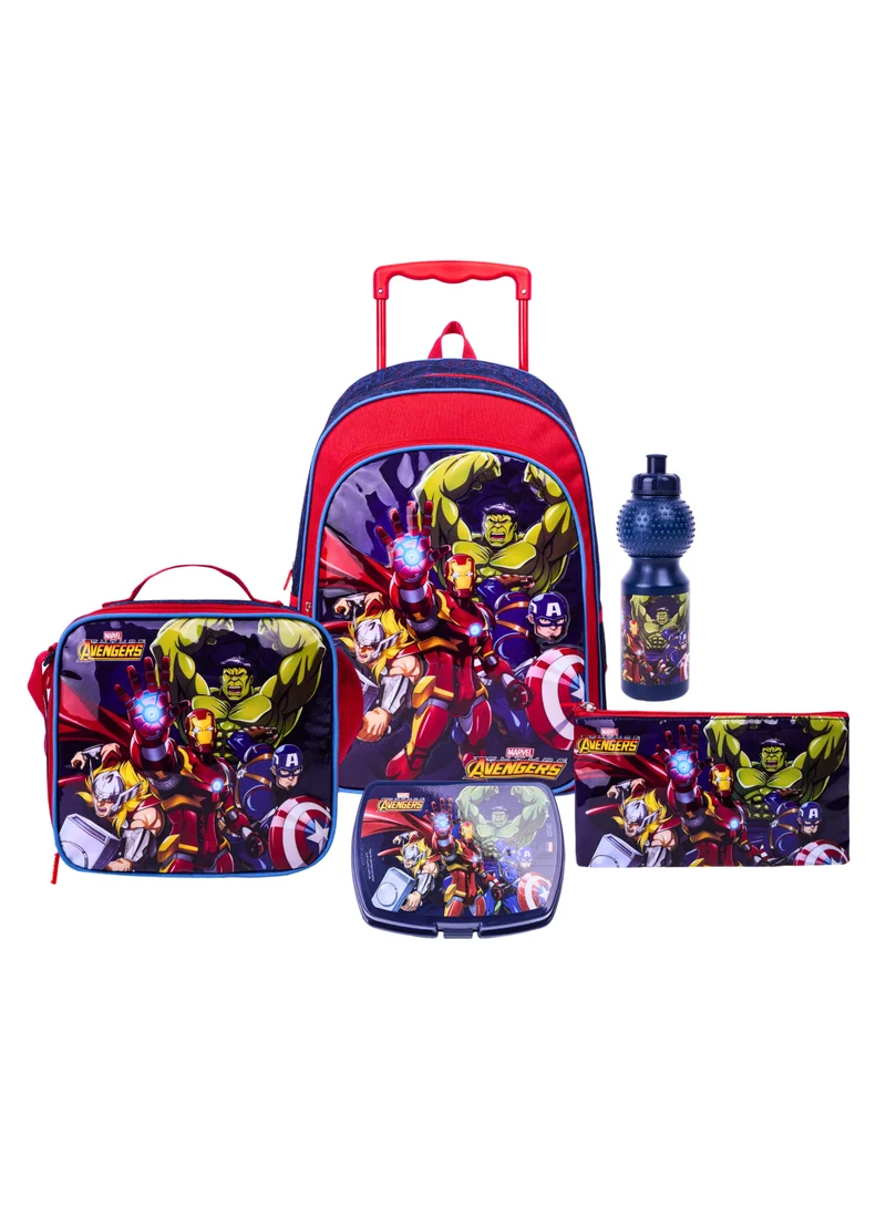 مارفل Future Avengers 5In1 Trolley Box Set 18" I Trolley I Lunch Bag I Water Bottle I Pencil Case I Lunch Box I Packaging