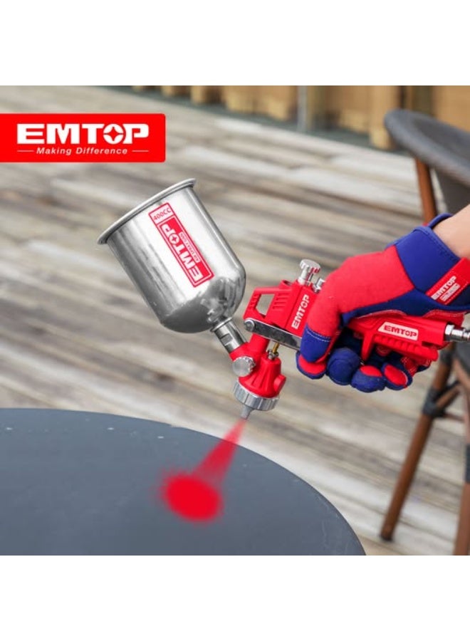EMTOP EMTOP Professional Reverse Paint Spray Gun - 400cc Capacity Precise spraying, optimal performance for base coats  - Image 3