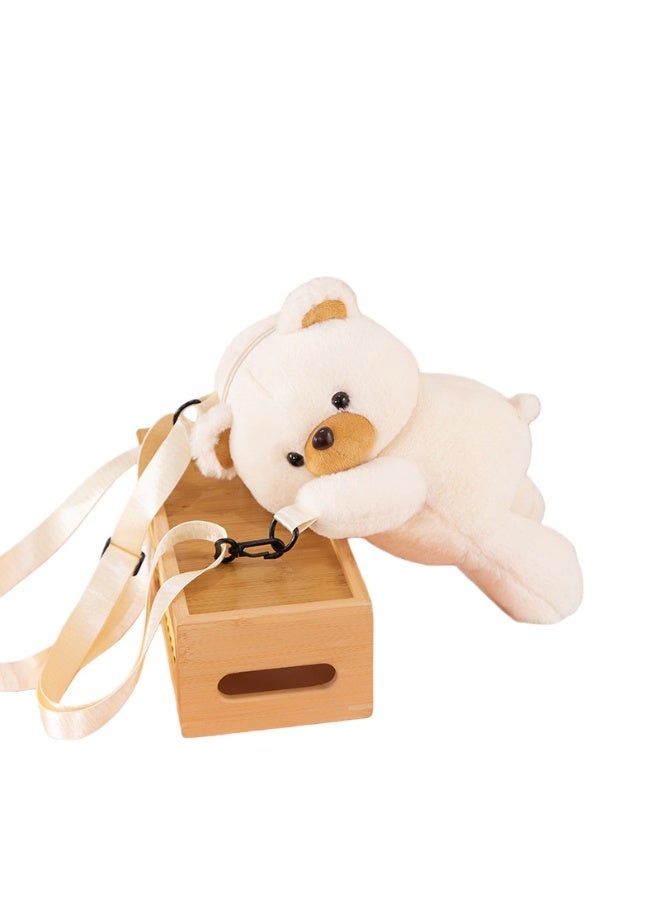 حقيبة دب لطيف محشوة بحجم 30 سم - حقيبة قابلة للارتداء بالكتف أو بشكل مائل، هدية عيد ميلاد للصديقة الحميمة، مفاجأة للأطفال - Image 1