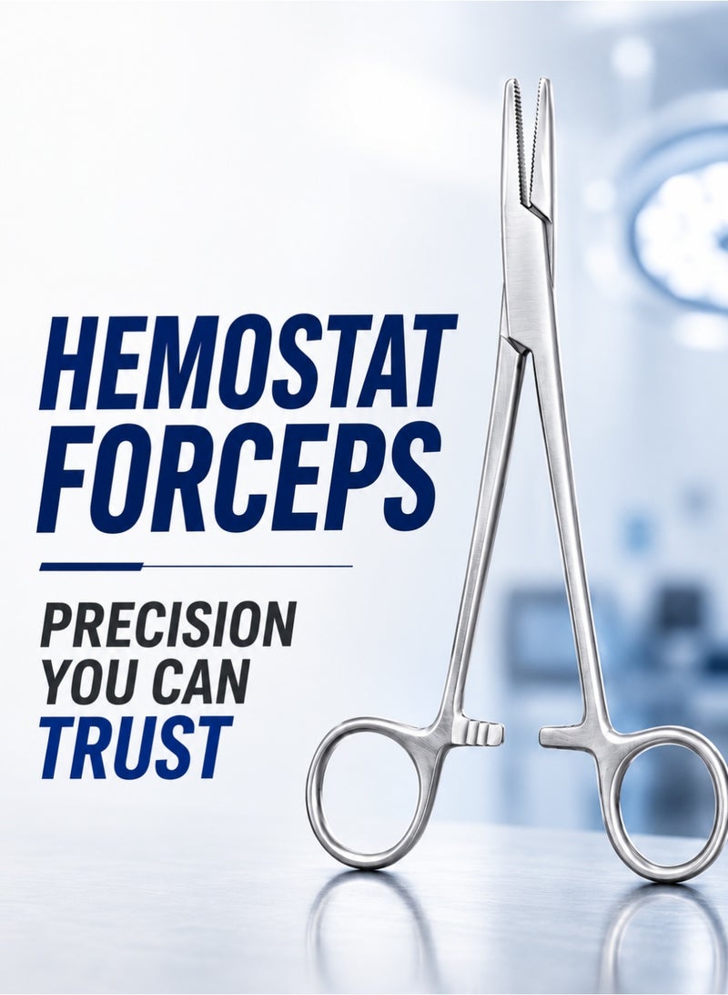 TNM Stainless Steel Hemostat Forceps with Serrated Jaws & Ratchet Lock for Precision Gripping - Image 3
