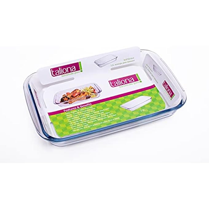 TALIONA Rectangle Glass Baking Dish  22 Liter Clear Borosilicate Glass Tl2213509 - Image 5