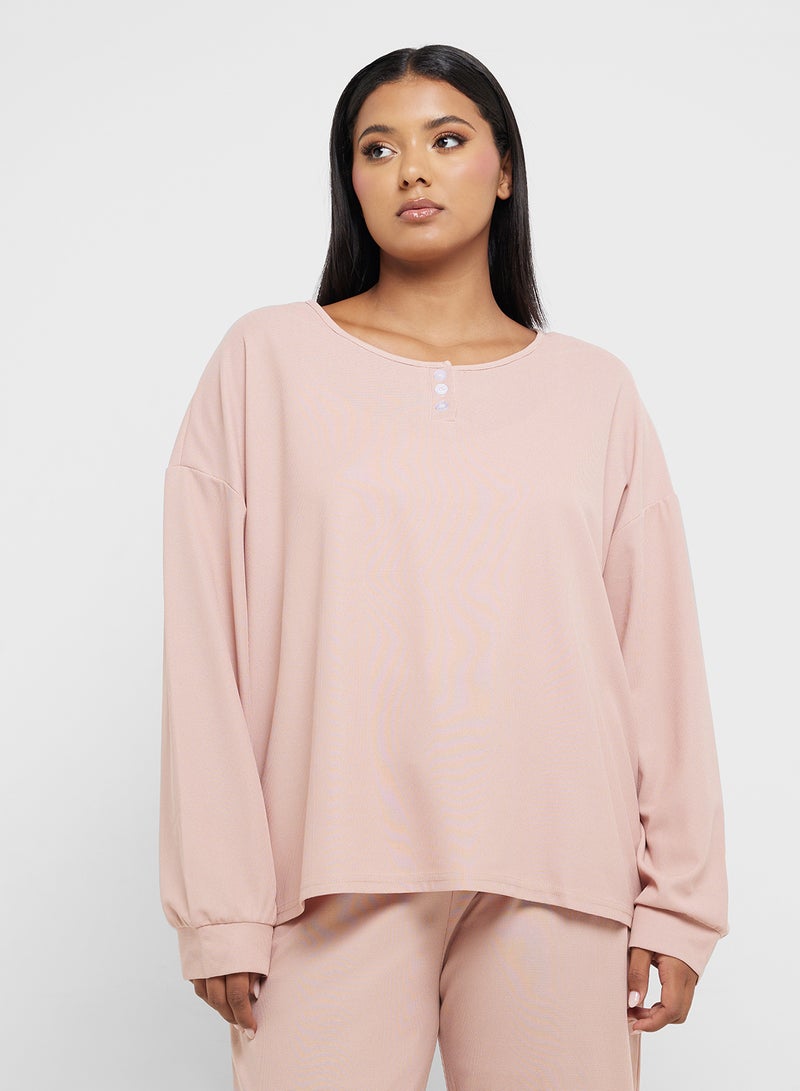 Ginger Plus Ribbed Long Sleeve Pyjama Set  - Image 4