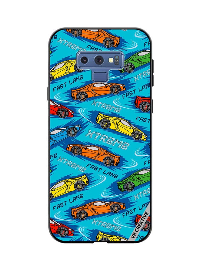 VR CREATIVE Protective Case Cover For Samsung Galaxy Note 9 Abstract Seamless Pattern With Sport Cars Design Multicolour - Image 1