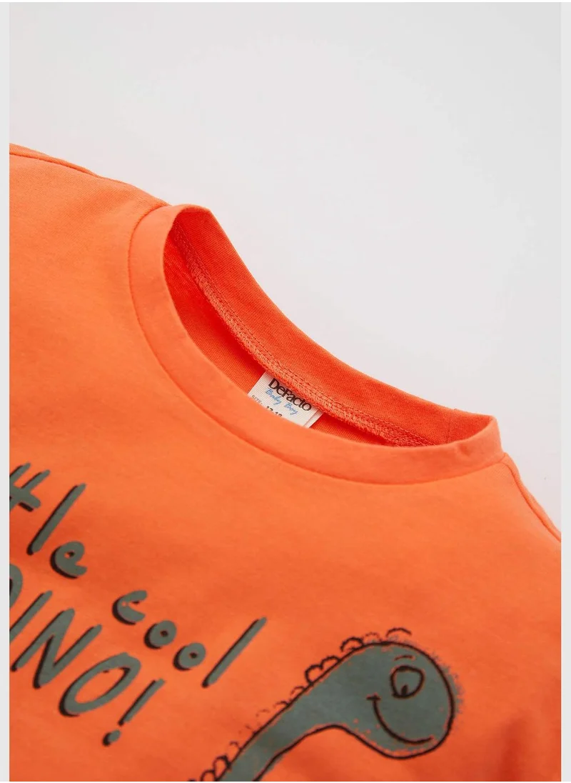 ديفاكتو Regular Fit Short Sleeve Dinasour Print T-Shirt