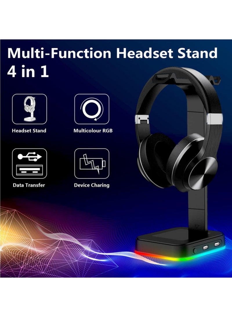 General Headphone Stand Over-ear Headset Desk Bracket Earphone Holder Display Shelf USB Support Gamer Gaming PC Accessories  - Image 4