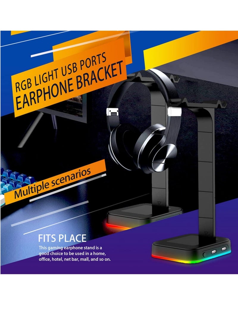General Headphone Stand Over-ear Headset Desk Bracket Earphone Holder Display Shelf USB Support Gamer Gaming PC Accessories  - Image 5