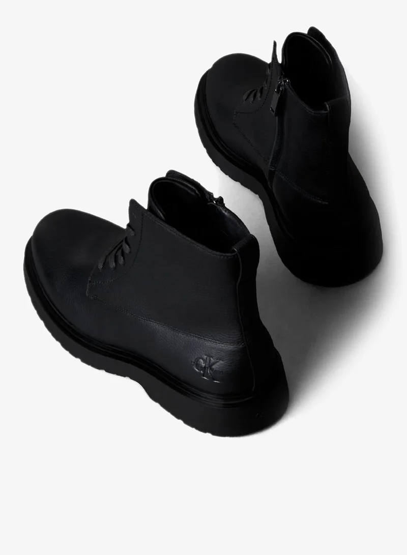 Calvin Klein Jeans  Tumbled Leather Lace-Up Zip Boots for Men | Best Price UAE