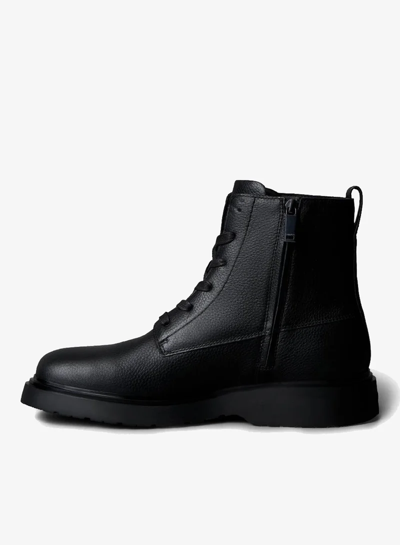 Calvin Klein Jeans  Tumbled Leather Lace-Up Zip Boots for Men | Best Price UAE