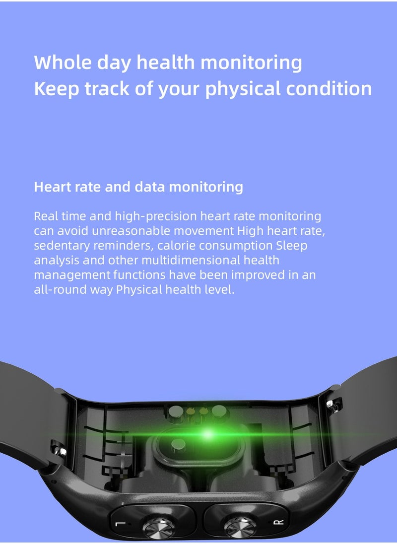 Generic - 2-In-1 Smart Watch TWS Earbuds Fitness Tracker True Wireless BT5.0 Headphones Pedometer Calorie Counter Activity Tracker Smart Bracelet Wrist Band Heart Rate Blood Pressure Sleep Monitor - Image 1