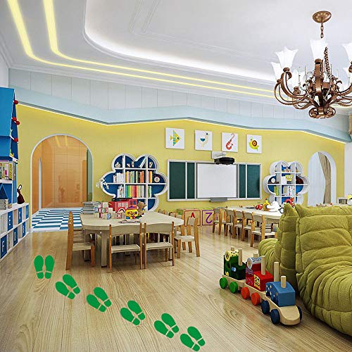 Finduat 20 Pairs 40 Prints Green Kids Size Shoes Footprint Stickers Decals, Floor Wall Stairs to Guide Directions for School, Dance Studio, Floor Stickers St. Patrick's Day Party Decoration - Image 3