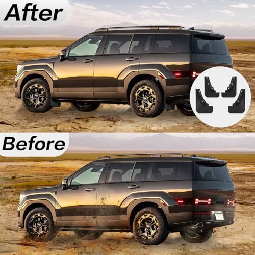 psler مجموعة واقيات الطين PSLER تناسب سانتا في 2024 2025 مجموعة 4 قطع واقي طين مع مجموعة أدوات ملحقات أمامية وخلفية لسانتا في 2024 2025 - Image 2