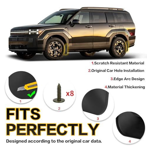 psler مجموعة واقيات الطين PSLER تناسب سانتا في 2024 2025 مجموعة 4 قطع واقي طين مع مجموعة أدوات ملحقات أمامية وخلفية لسانتا في 2024 2025 - Image 4