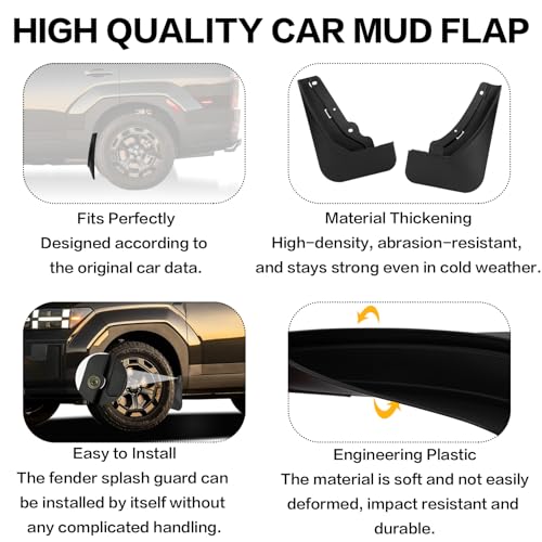 psler مجموعة واقيات الطين PSLER تناسب سانتا في 2024 2025 مجموعة 4 قطع واقي طين مع مجموعة أدوات ملحقات أمامية وخلفية لسانتا في 2024 2025 - Image 3