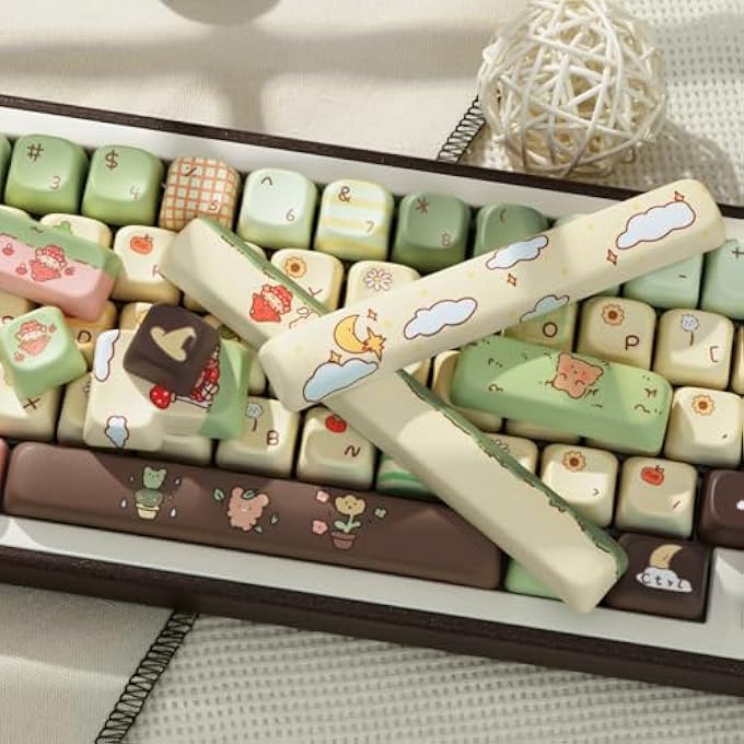 rayihni CUTE KEYCAPS, THICK PBT KEYCAP FOA PROFILE, 149 KEYS KEYBOARD KEYCAPS, DYE-SUBLIMATION KEYCAP SET COMPATIBLE WITH 60% 75% 96% 100% CHERRY GATERON MX SWITCHES MECHANICAL GAMING KEYBOARD - Image 3