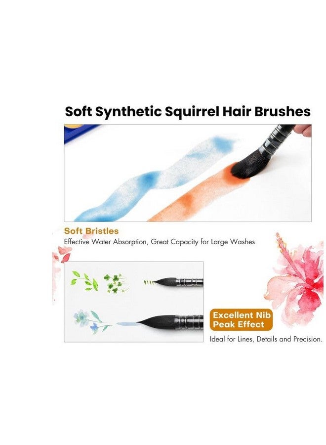 Like-It Like it Artists Professional Black Synthetic Hair MOP Brush Set | Set of 4 (Sizes 0, 2, 4, 8) | Ideal for Watercolor,Acrylic,Gouache Painting, Ergonomic Handle Design (Brown Mops) - Image 5