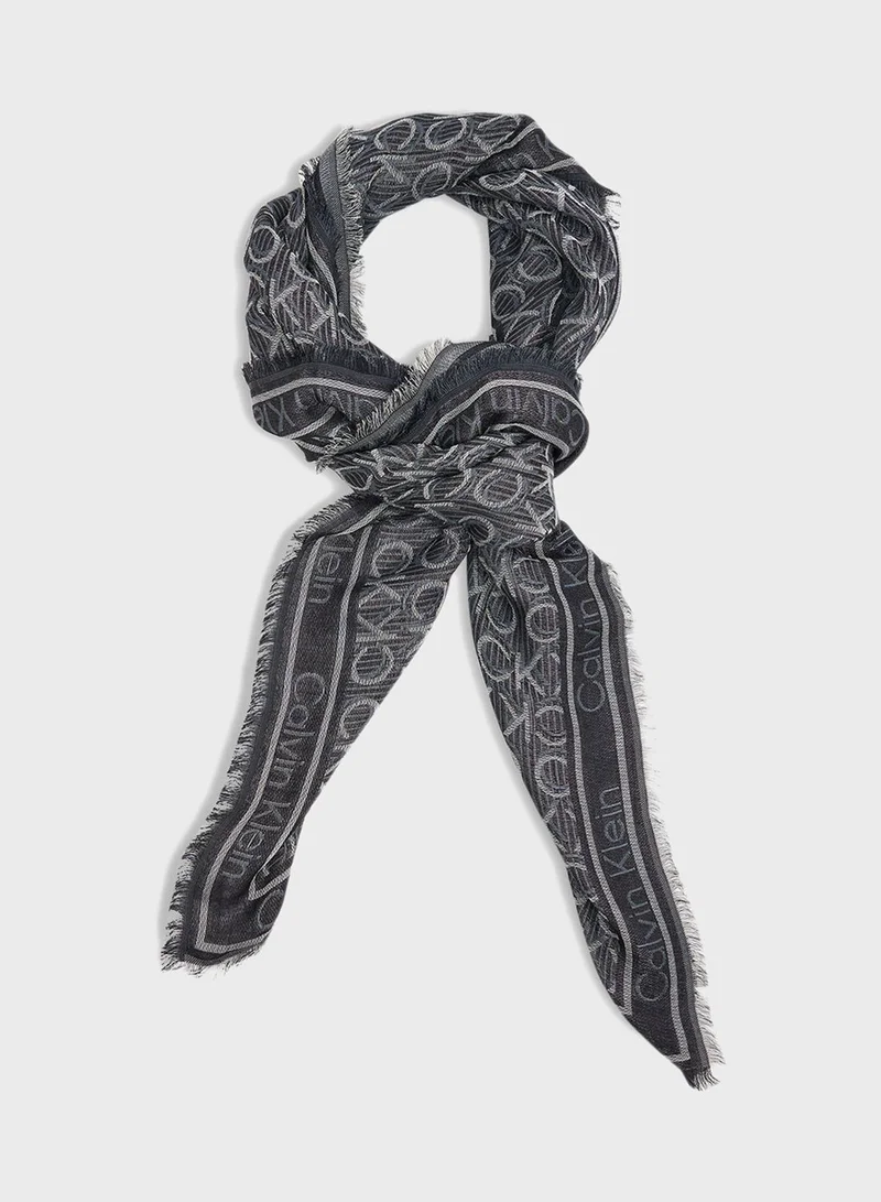 CALVIN KLEIN Logo Jacquard Scarf