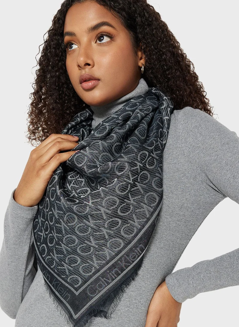 CALVIN KLEIN Logo Jacquard Scarf