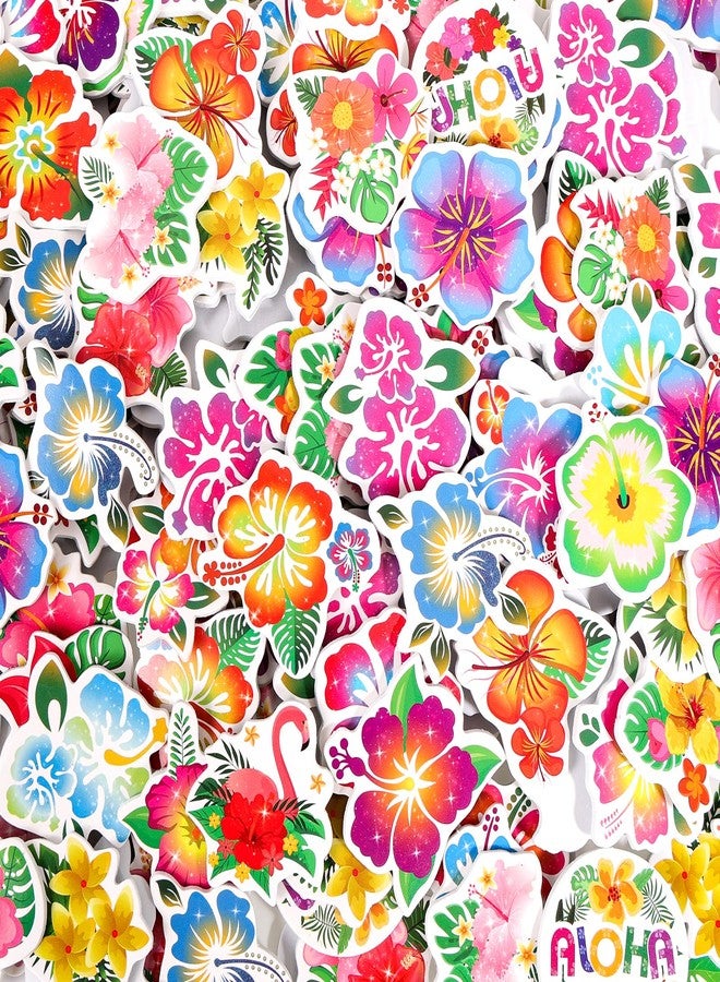 HOWAF 300pcs Hibiscus Foam Stickers, Hawaii Flower Hibiscus Flowers Aloha Foam Self-Adhesive Stickers for Summer Tropical Luau Decor, Hawaii DIY Crafts Sticker Floral Decals - Image 3