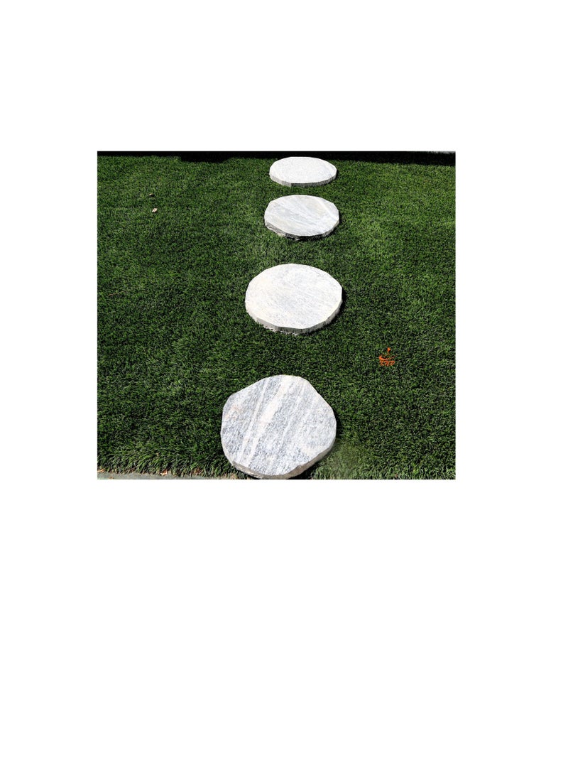 KNP Garden stepping stones Anti Slip 28-35cm Round Gray set of 10 stones - Image 1