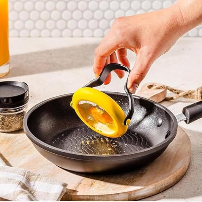 Khazna Fried Egg Mold Silicone Omelette Mold For Breakfast Sandwiches Round Egg Cooker Ring 3In1 Flips Lifts Easy To Make Omelet 2Pcs - Image 4