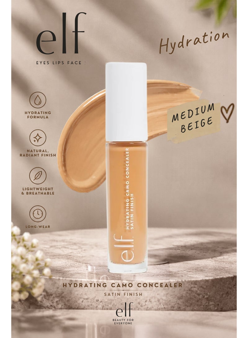 elf Hydrating Camo Concealer, Lightweight, Full Coverage, Long Lasting, Conceals, Covers, Satin Finish (MEDIUM BEIGE) - Image 1