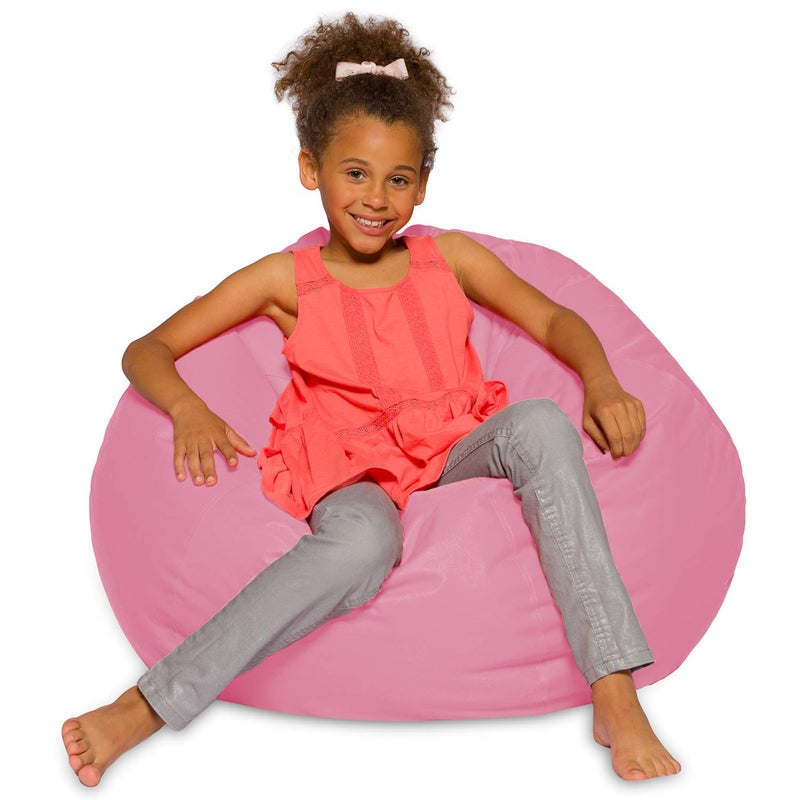 Posh Creations Posh Creations Bean Bag Chair for Kids Teens and Adults Includes Removable and Machine Washable Cover Solid Pink 38in  Large 
